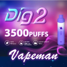 Vapeman Dig2 Disposable - 3500 puffs - Rechargeable
